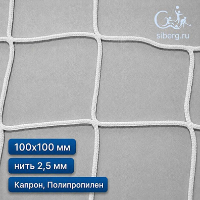 Строительная сетка для ограждения 100х100 мм 2,5 мм белый (Капрон, Полипропилен)